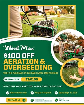 $100 Off Aeration & Overseeding